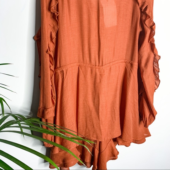 NWT &MERCI RUST RUFFLE ROMPER - Picture 9 of 11